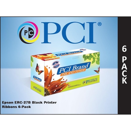 Pci Pci Epson Erc-27B (Erc27B) 6-Pack Of Black Nylon Replacement, PK6 ERC27BPC